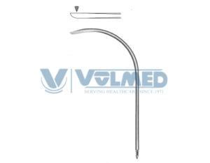 Redon Needle - Length = 19.5 cm / 7-3/4", 10 Charr., Fully Curved Knife Tip, Threaded End