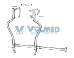 Gosset Abdominal Retractor - Blade Large = 63 mm, Blade Small = 35 mm, Opening Width = 140 mm