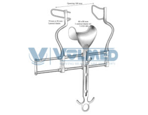 Balfour Abdominal Retractor - Center Blade = 45x80 mm, Blade Large = 35 mm, Blade Small = 70 mm, Opening Width = 180 mm