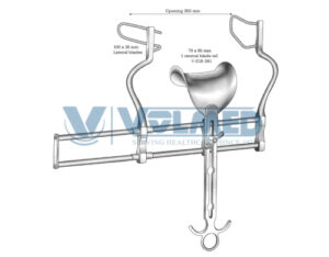 Balfour Abdominal Retractor - Center Blade = 70x85 mm, Blade Large = 35 mm, Blade Small = 100 mm, Opening Width = 250 mm
