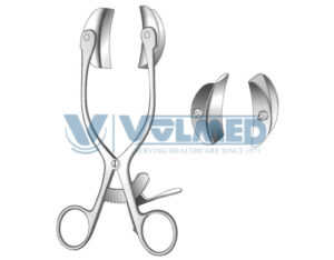 Collin, Baby Abdominal Retractor - Length = 20 cm / 8", Complete with 2 Pairs of lateral blades = 18x40 mm, 27x40 mm