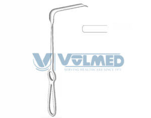 Obwegeser Soft Tissue Retractor - Length = 24 cm / 9-1/2", Blade = 7x25 mm, Bent Downwards